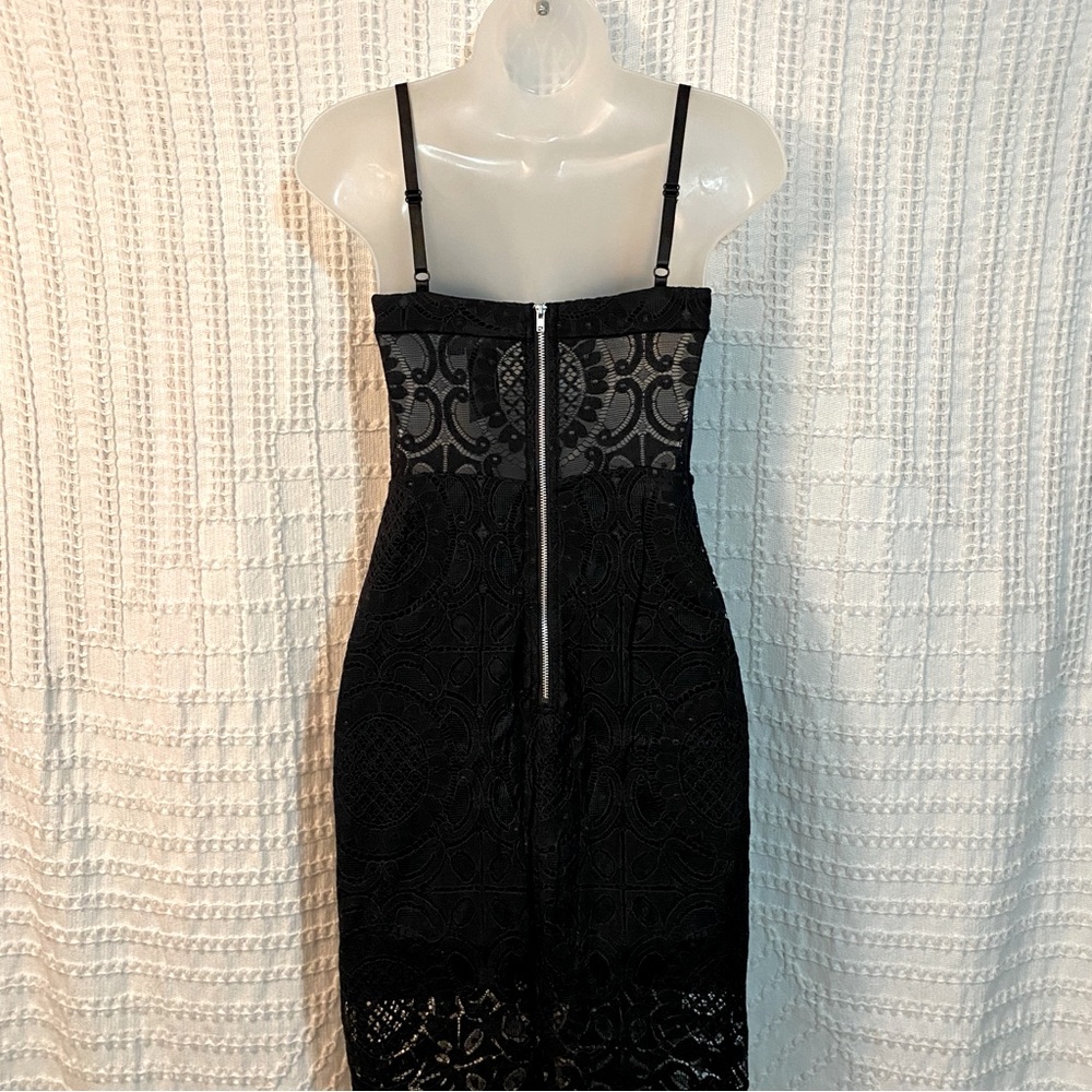 Black Lace Midi Dress, Size Small - Picture 6 of 7